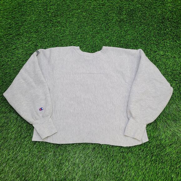 Vintage 1990 Cape-May Rower Crew Champion Cropped Sweatshirt Womens L 21x18 - Picture 9 of 15